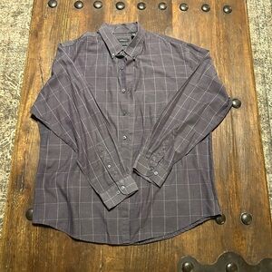 Van Heusen Men's Dark Purple Checkered Shirt